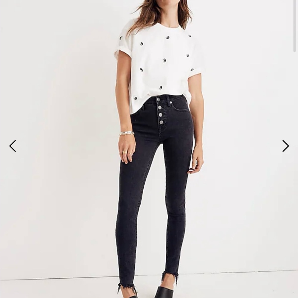 Madewell Favorite Petite 9” Mid-Rise skinny Jean in Berkeley Black, size 26p